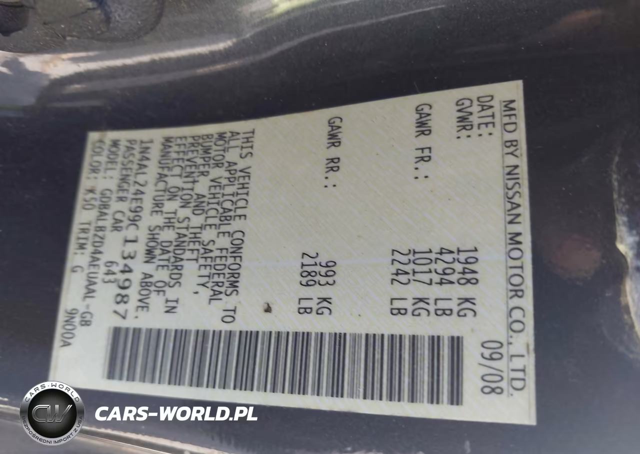 2009 Nissan Altima 2.5 S VIN:1N4AL24E99C134987 - 9