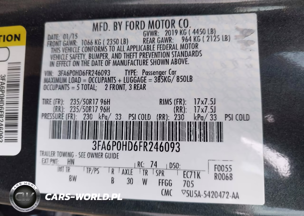 2015 Ford Fusion Se VIN:3FA6P0HD6FR246093 - 9
