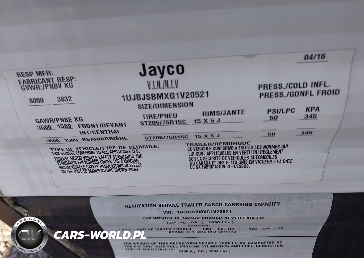 2016 Jayco Other VIN:1UJBJSBMXG1V20521 - 9