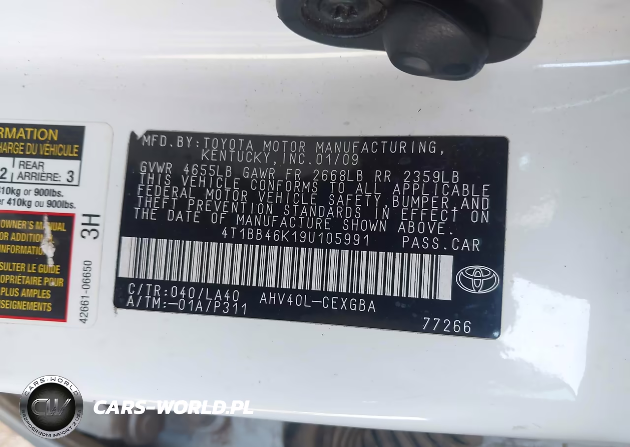 2009 Toyota Camry Hybrid VIN:4T1BB46K19U105991 - 9