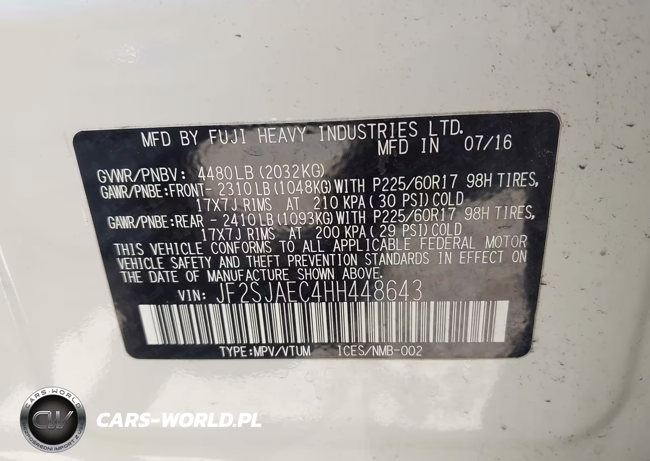 2017 Subaru Forester 2.5I Premium VIN:JF2SJAEC4HH448643 - 9