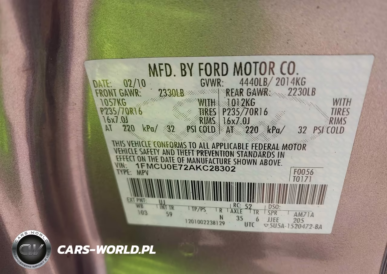 2010 Ford Escape Limited VIN:1FMCU0E72AKC28302 - 9