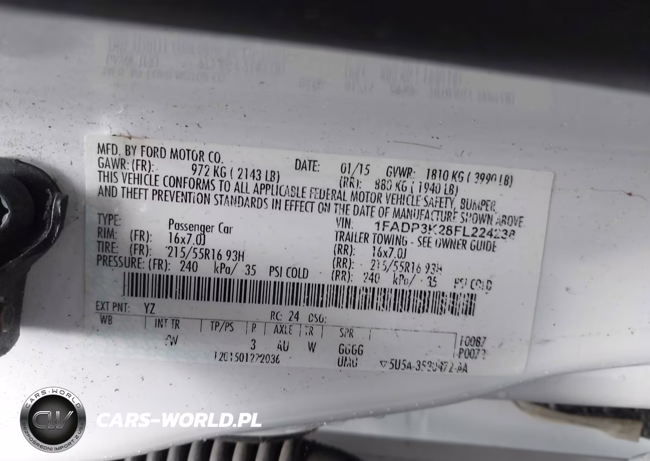 2015 Ford Focus Se VIN:1FADP3K28FL224238 - 9