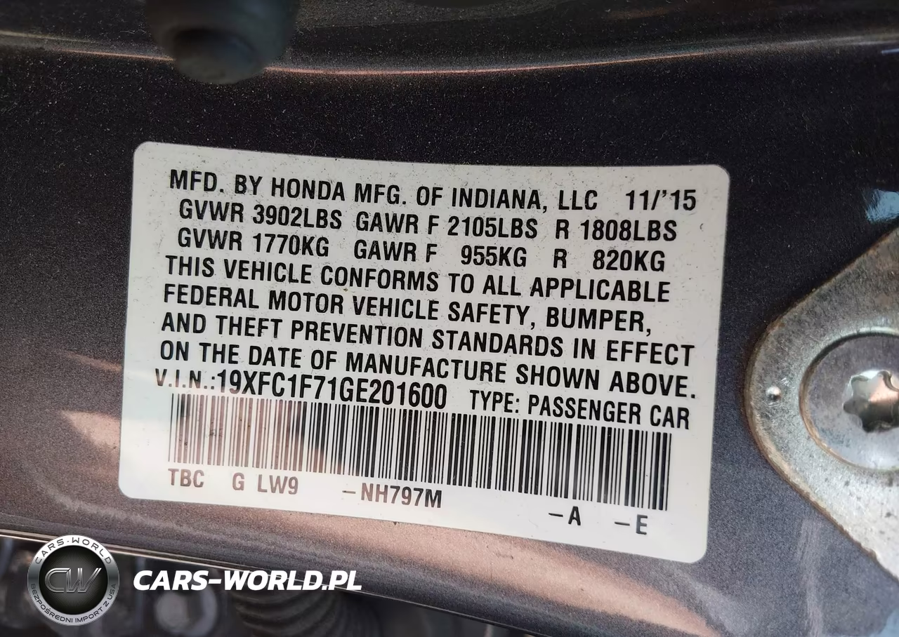 2016 Honda Civic Ex-L VIN:19XFC1F71GE201600 - 9