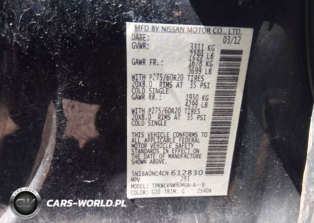 2012 Nissan Armada Sl VIN:5N1BA0NC4CN612830 - 9