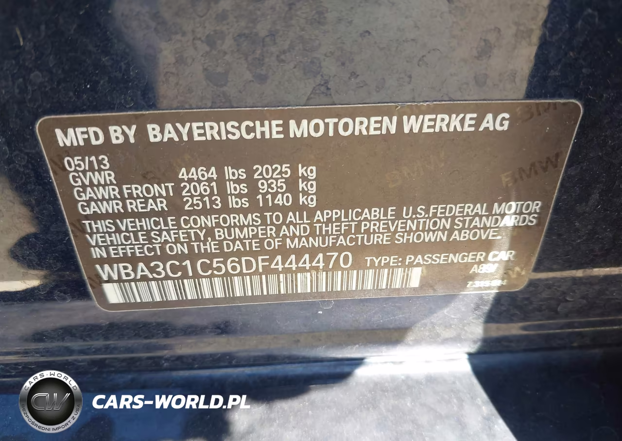 2013 BMW 328I VIN:WBA3C1C56DF444470 - 9