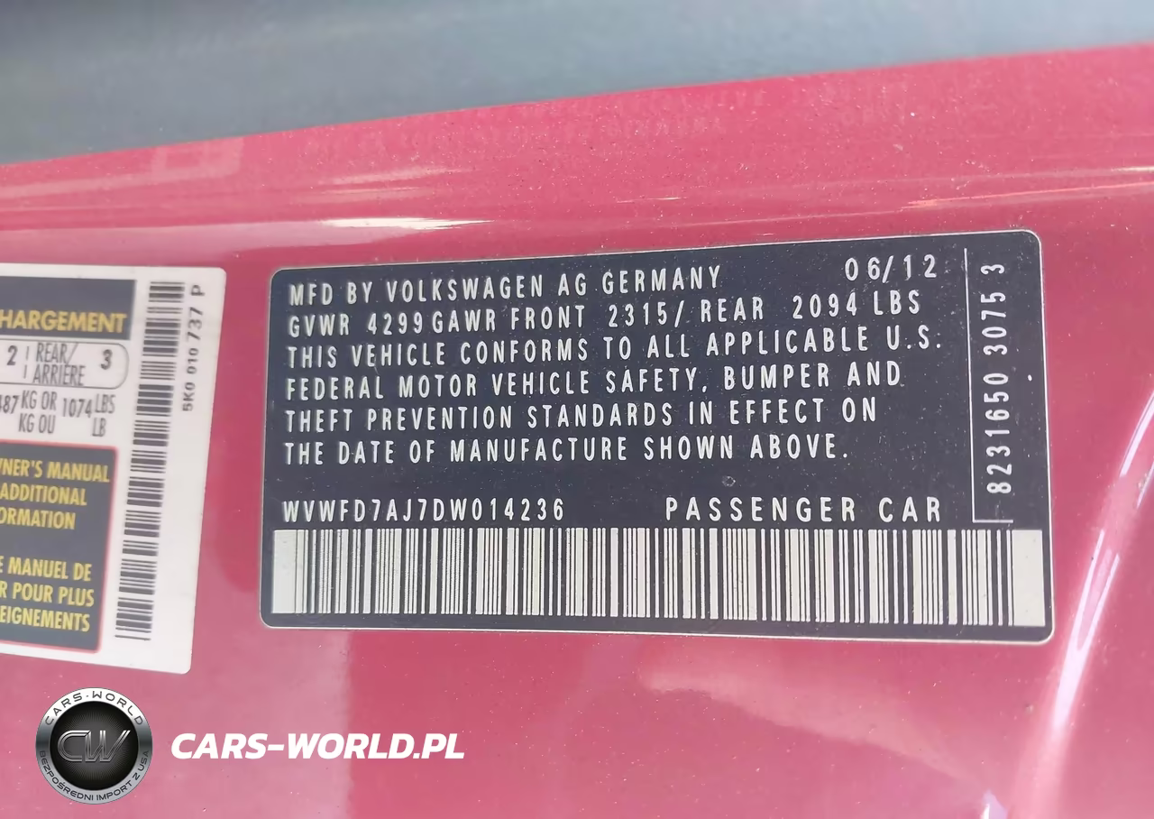 2013 Volkswagen Gti 2-Door VIN:WVWFD7AJ7DW014236 - 9