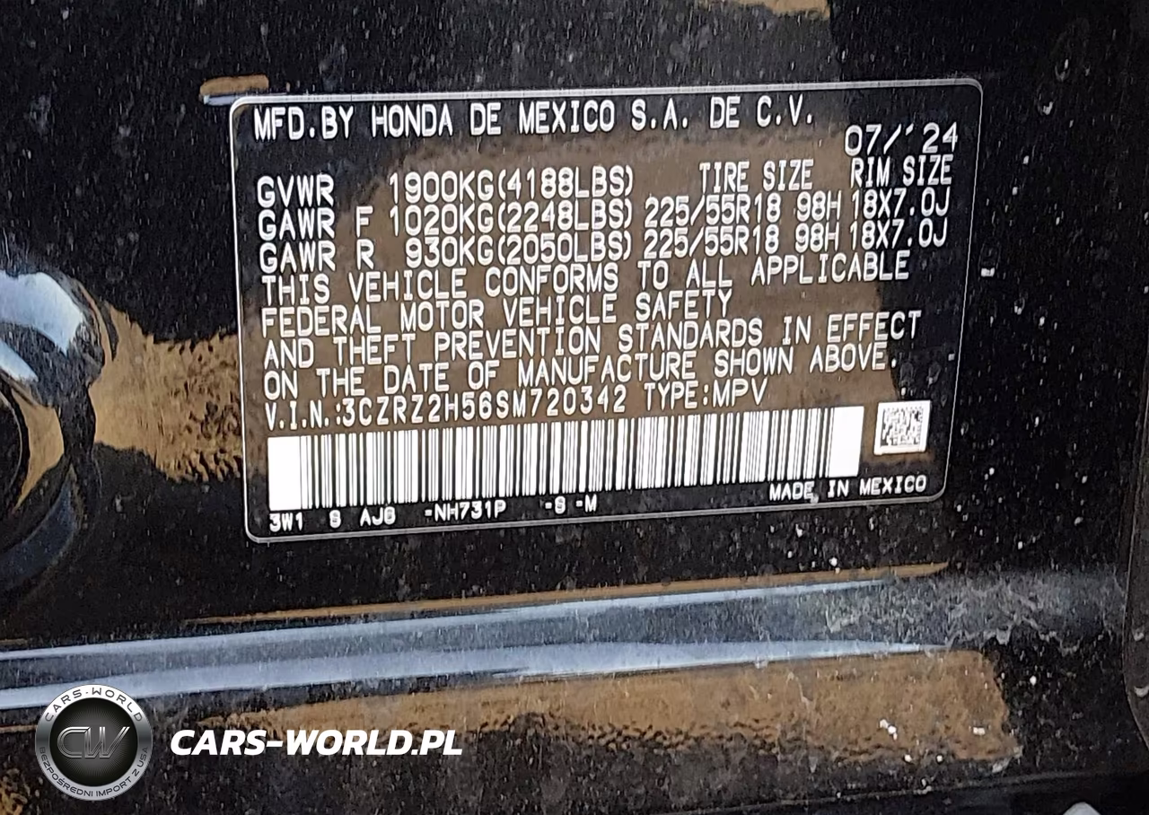 2025 Honda Hr-V Awd Sport VIN:3CZRZ2H56SM720342 - 9