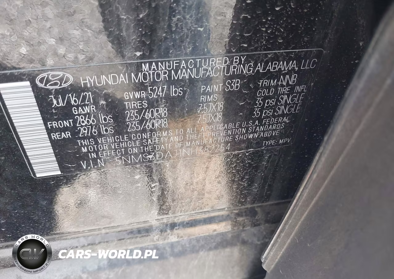 2022 Hyundai Santa Fe Sel VIN:5NMS3DAJ1NH382254 - 9