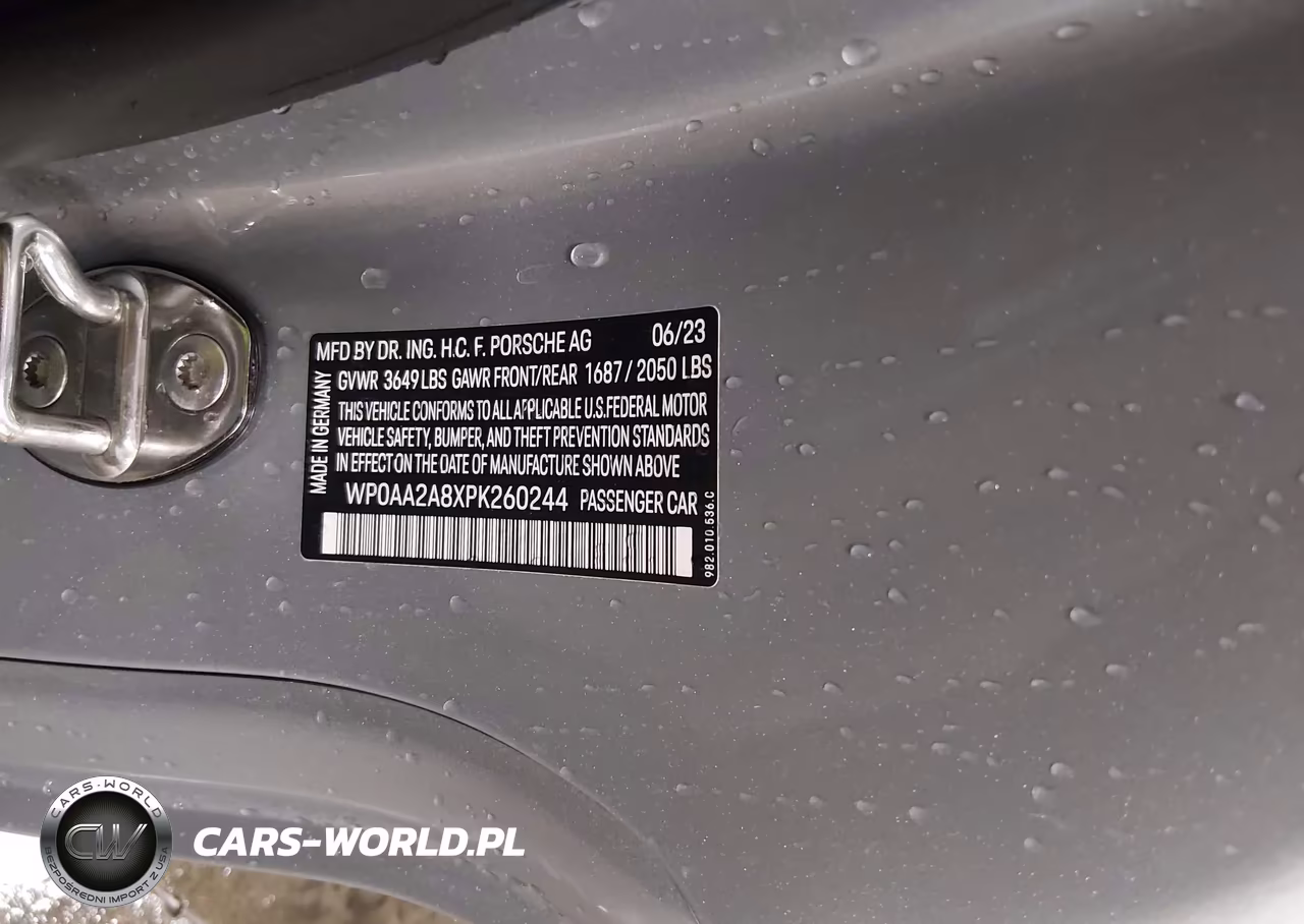 2023 Porsche 718 Cayman T VIN:WP0AA2A8XPK260244 - 8