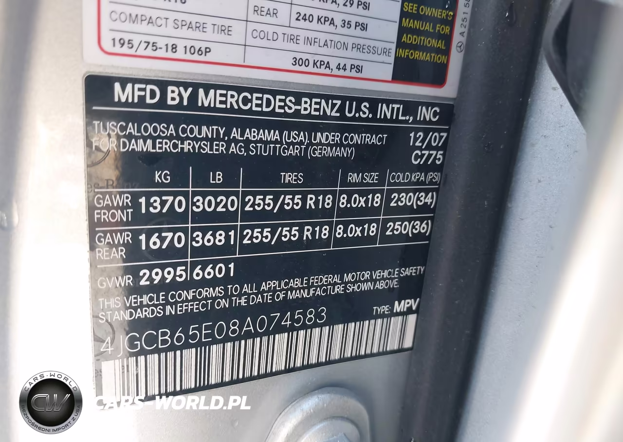 2008 Mercedes-Benz R 350 4Matic VIN:4JGCB65E08A074583 - 9