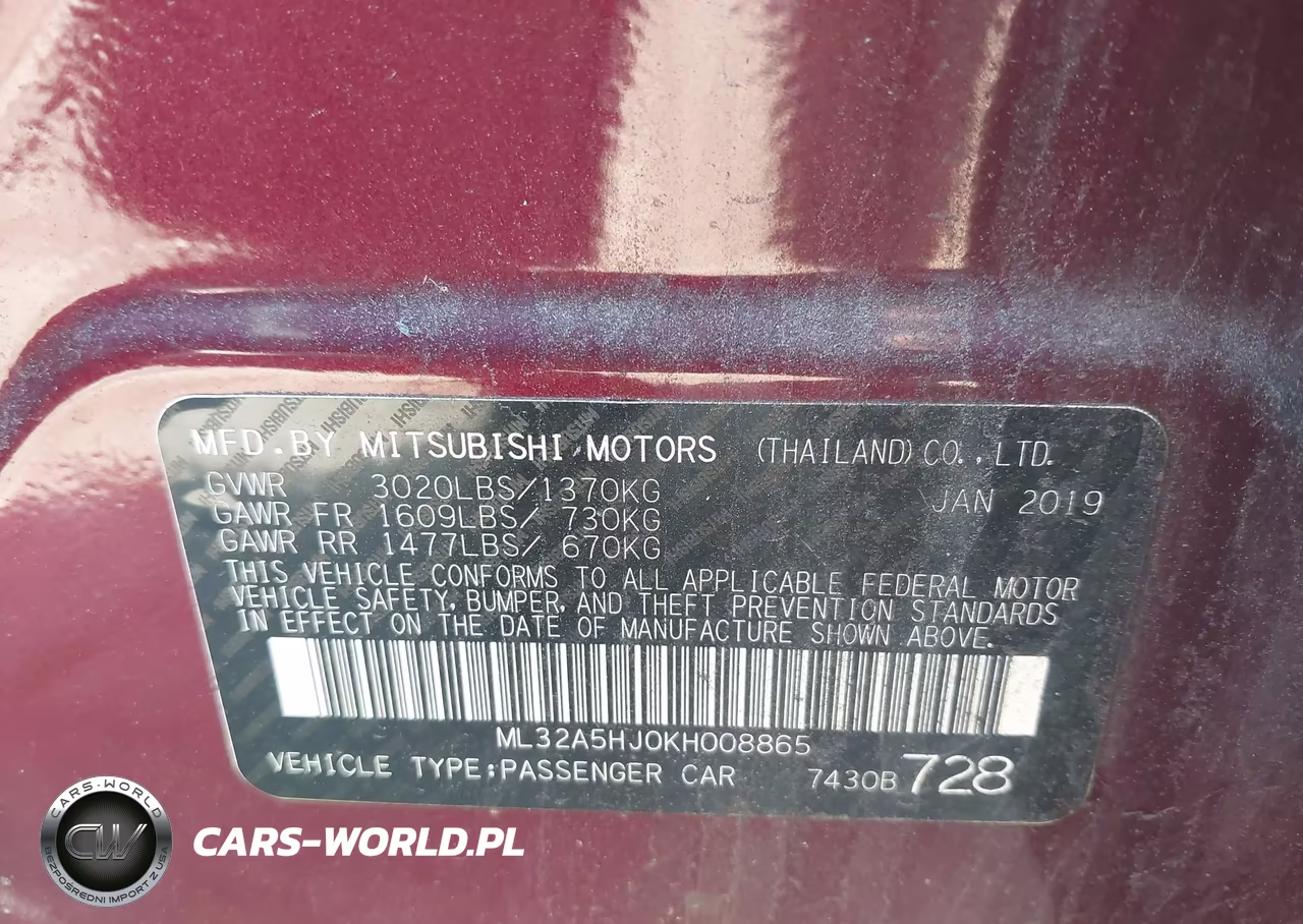 2019 Mitsubishi Mirage Le VIN:ML32A5HJ0KH008865 - 9