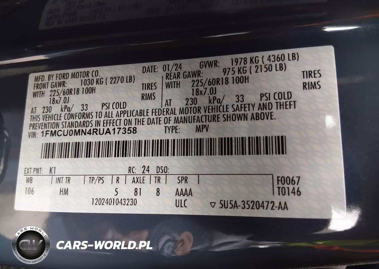 2024 Ford Escape St-Line VIN:1FMCU0MN4RUA17358 - 9