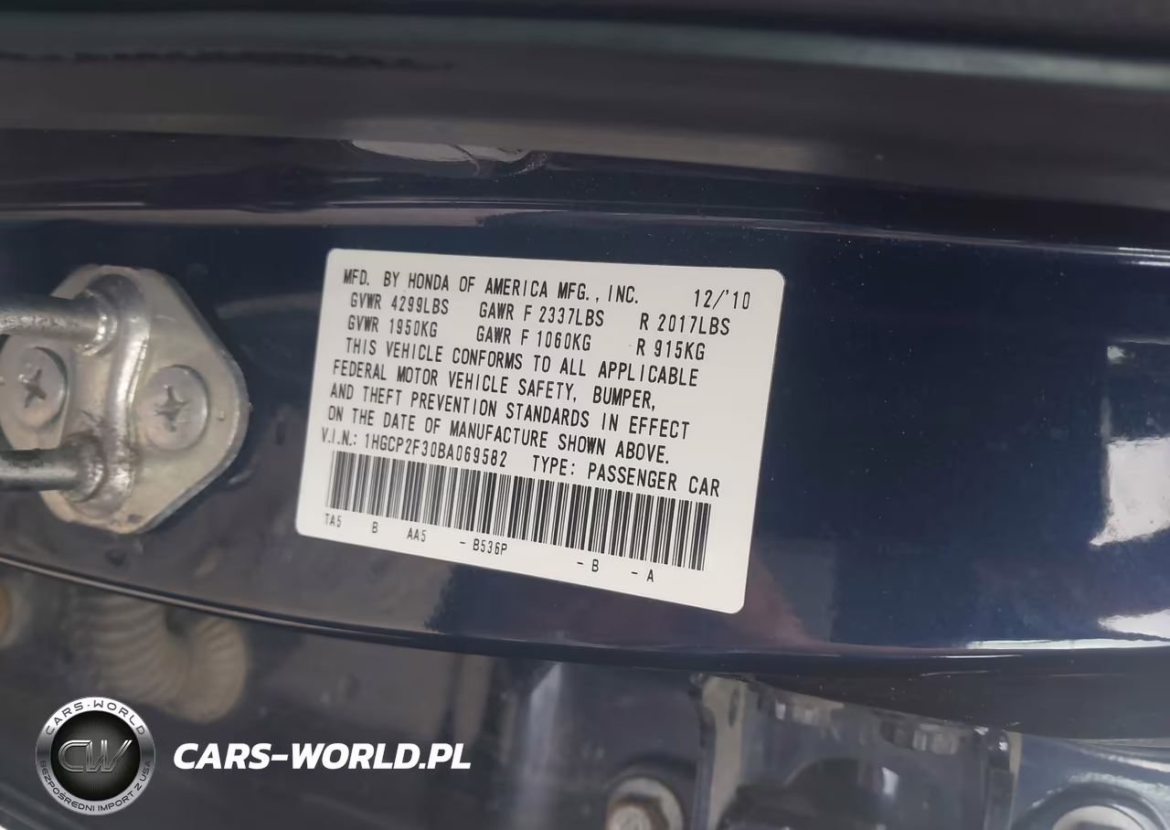 2011 Honda Accord 2.4 Lx VIN:1HGCP2F30BA069582 - 9