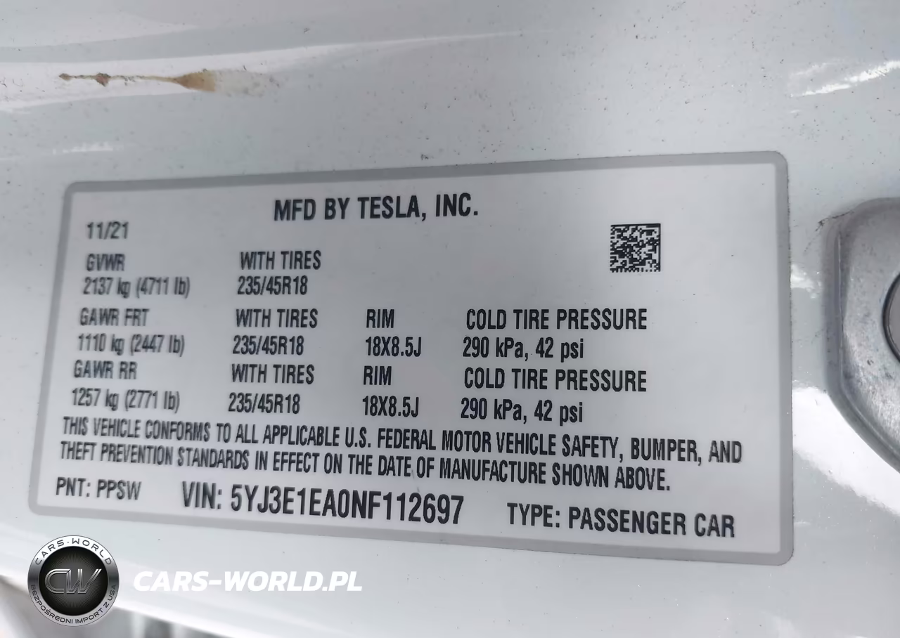 2022 Tesla Model 3 Rear-Wheel Drive VIN:5YJ3E1EA0NF112697 - 9