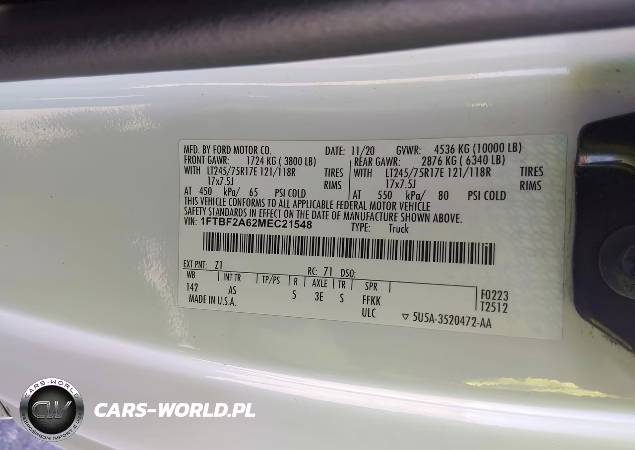 2021 Ford F-250 Xl VIN:1FTBF2A62MEC21548 - 9