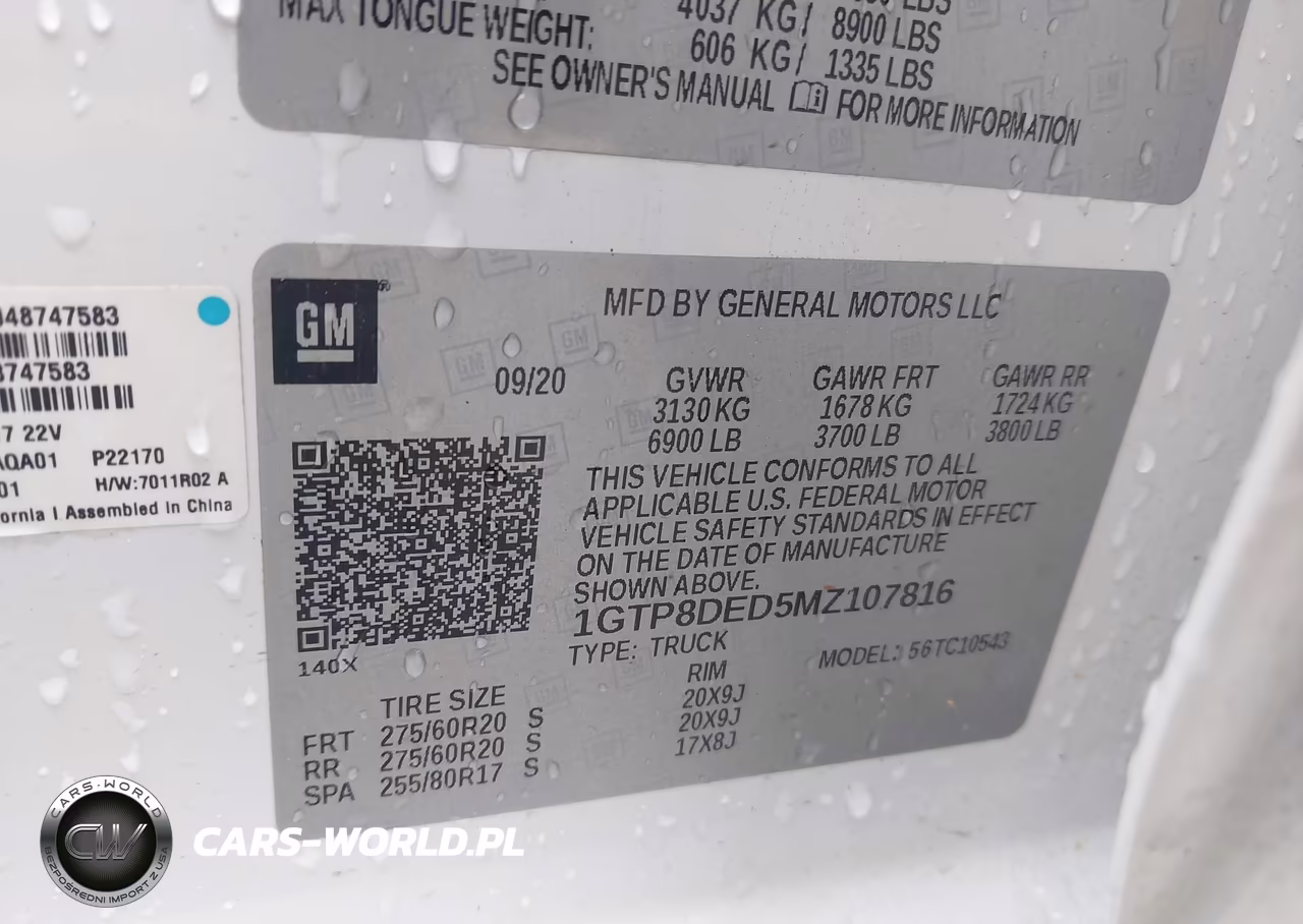 2021 GMC Sierra 1500 VIN:1GTP8DED5MZ107816 - 9