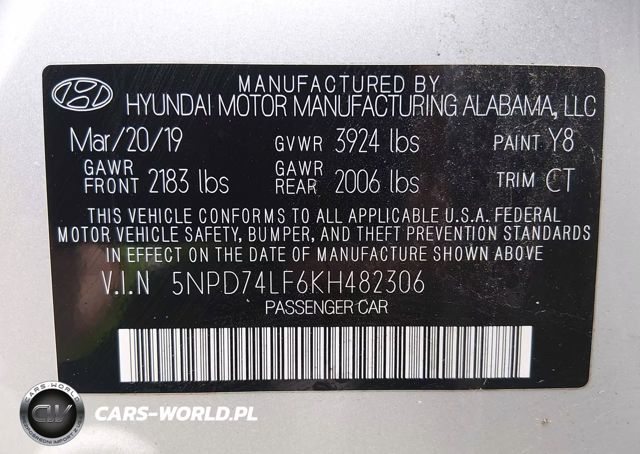 2019 Hyundai Elantra Se VIN:5NPD74LF6KH482306 - 9