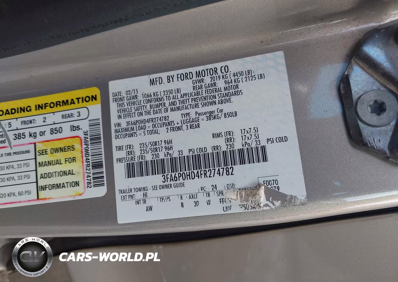 2015 Ford Fusion Se VIN:3FA6P0HD4FR274782 - 9