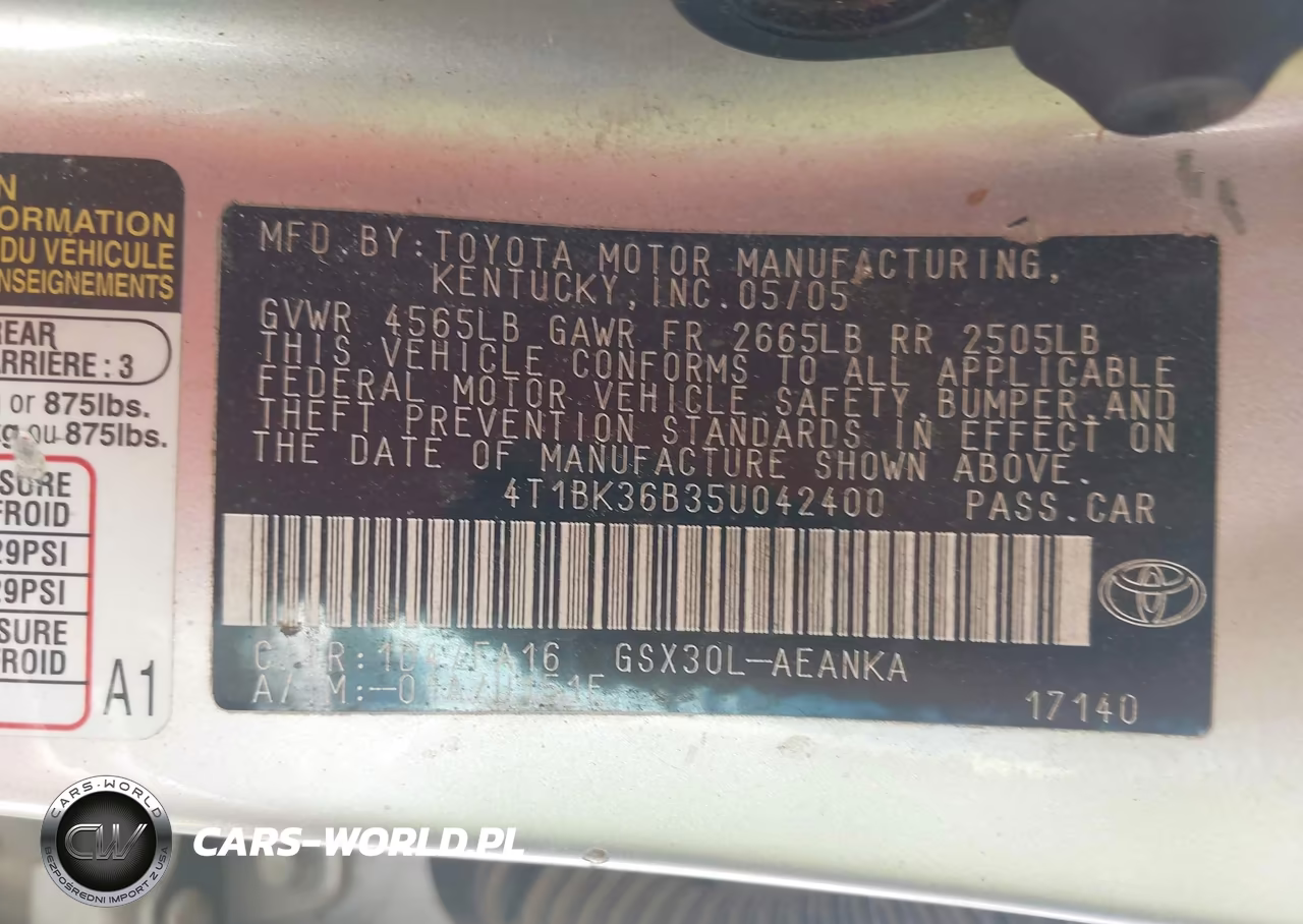 2005 Toyota Avalon Xl VIN:4T1BK36B35U042400 - 9