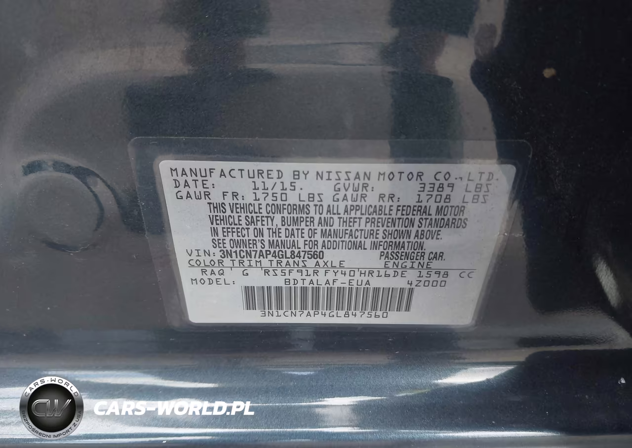 2016 Nissan Versa 1.6 S VIN:3N1CN7AP4GL847560 - 9