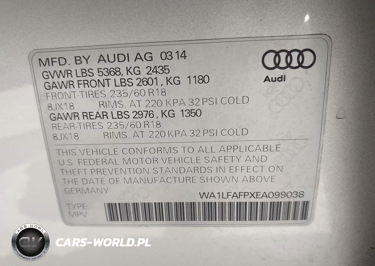 2014 Audi Q5 2.0T Premium VIN:WA1LFAFPXEA099038 - 9