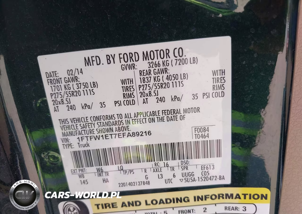 2014 Ford F-150 Lariat VIN:1FTFW1ET7EFA89216 - 9