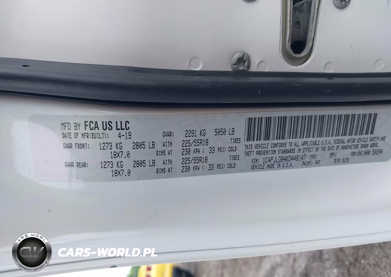 2019 Jeep Cherokee Limited Fwd VIN:1C4PJLDB4KD448147 - 9