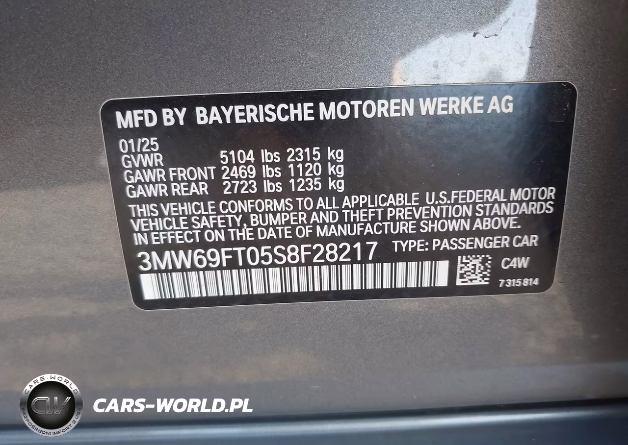 2025 BMW M340I xDrive VIN:3MW69FT05S8F28217 - 9