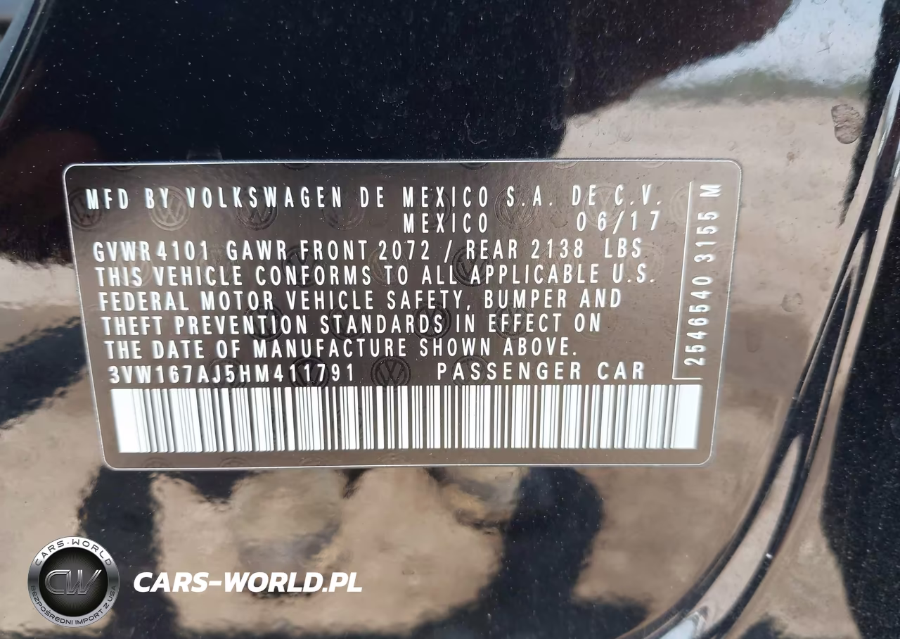 2017 Volkswagen Jetta 1.4T S VIN:3VW167AJ5HM411791 - 9