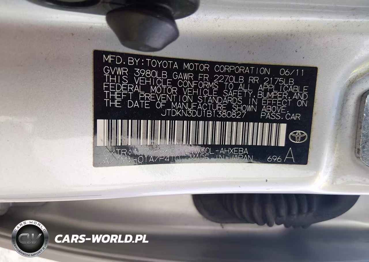 2011 Toyota Prius Two VIN:JTDKN3DU1B1380827 - 9
