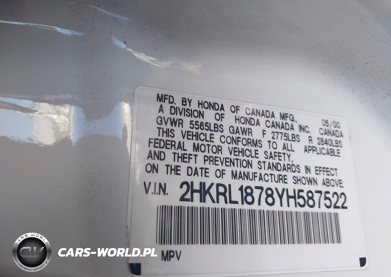 2000 Honda Odyssey Ex VIN:2HKRL1878YH587522 - 9