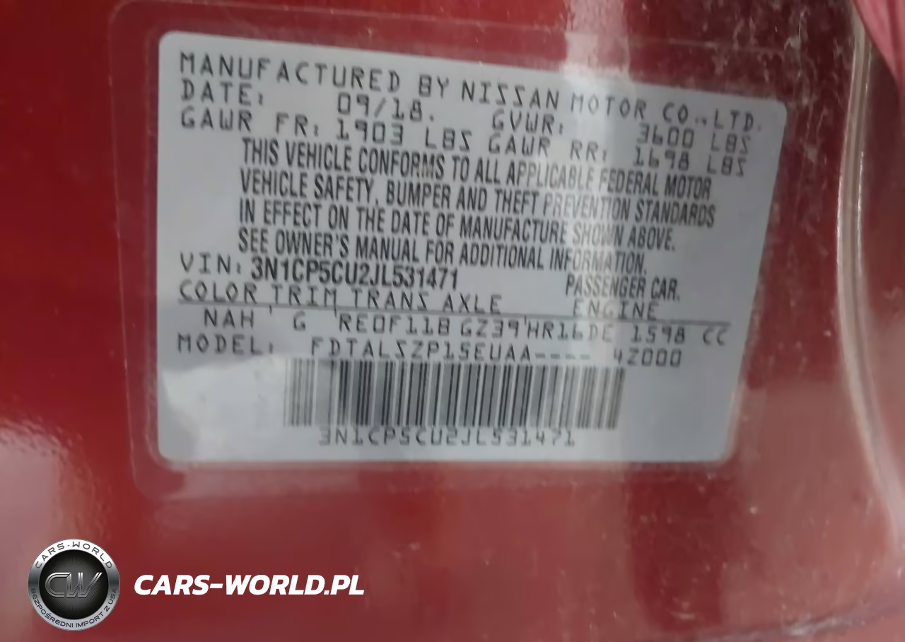 2018 Nissan Kicks Sv VIN:3N1CP5CU2JL531471 - 9