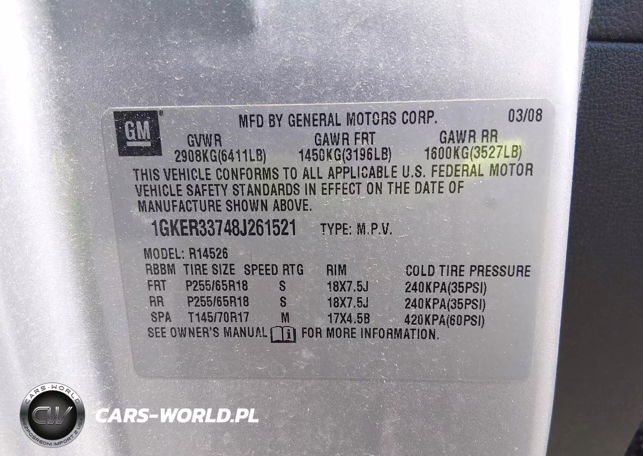 2008 GMC Acadia Slt-2 VIN:1GKER33748J261521 - 9