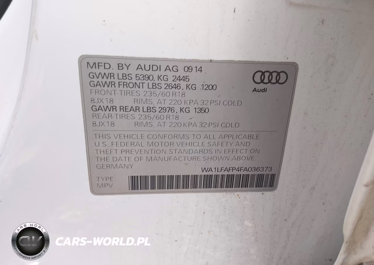 2015 Audi Q5 Premium Plus VIN:WA1LFAFP4FA036373 - 9