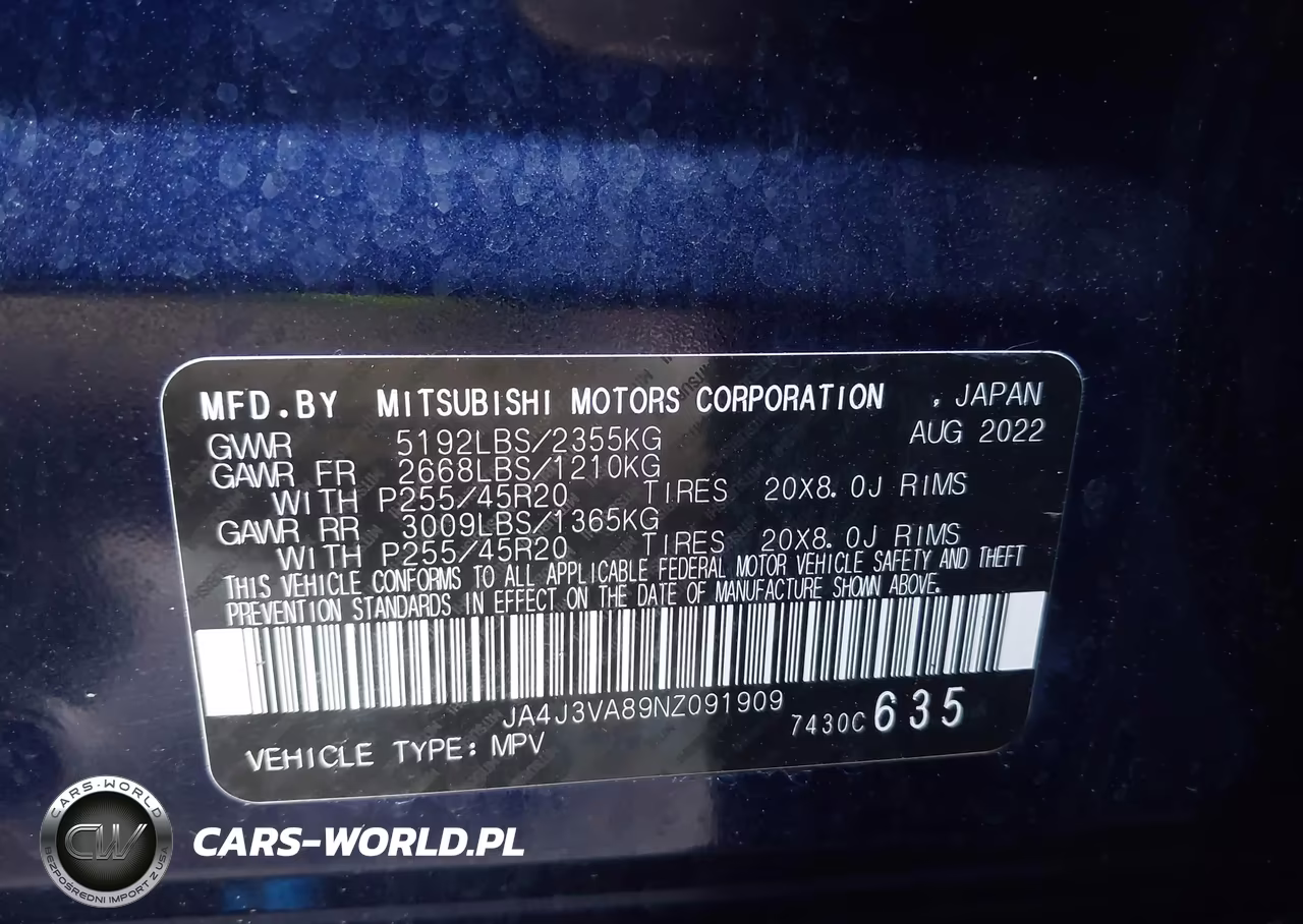 2022 Mitsubishi Outlander Sel 2.5 2Wd-Sel Special Edition 2Wd VIN:JA4J3VA89NZ091909 - 9