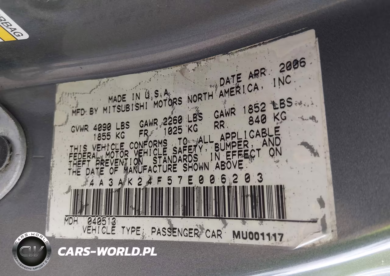 2007 Mitsubishi Eclipse Gs VIN:4A3AK24F57E006203 - 9