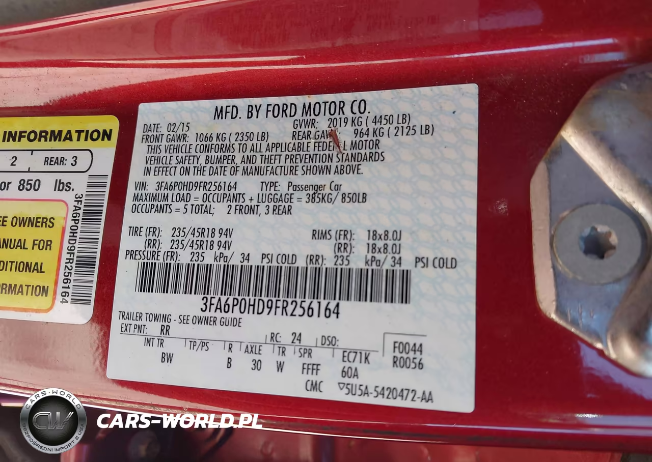 2015 Ford Fusion Se VIN:3FA6P0HD9FR256164 - 9