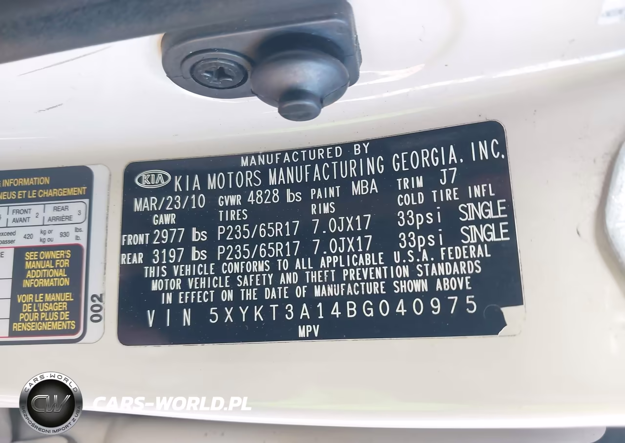 2011 Kia Sorento Lx VIN:5XYKT3A14BG040975 - 9