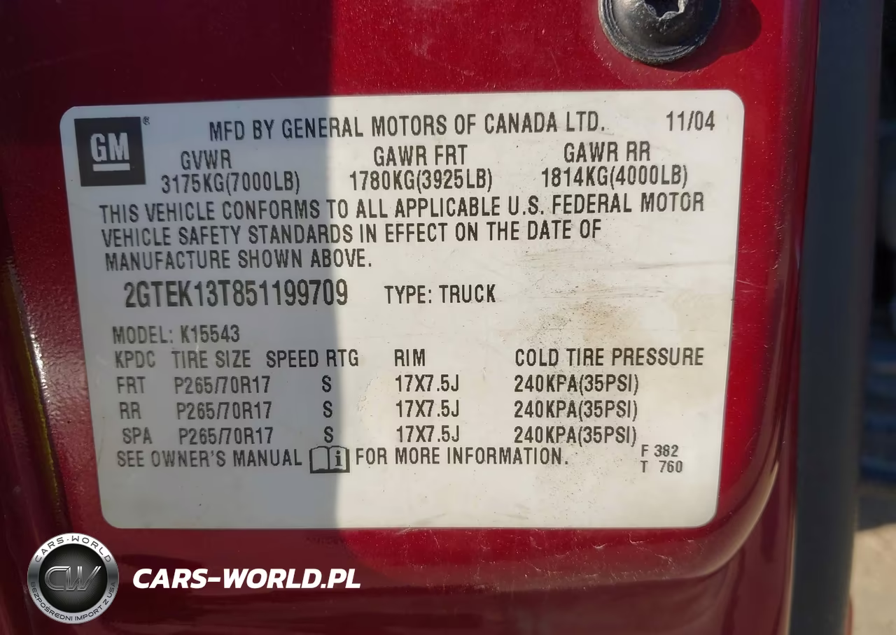 2005 GMC Sierra 1500 Sle VIN:2GTEK13T851199709 - 9