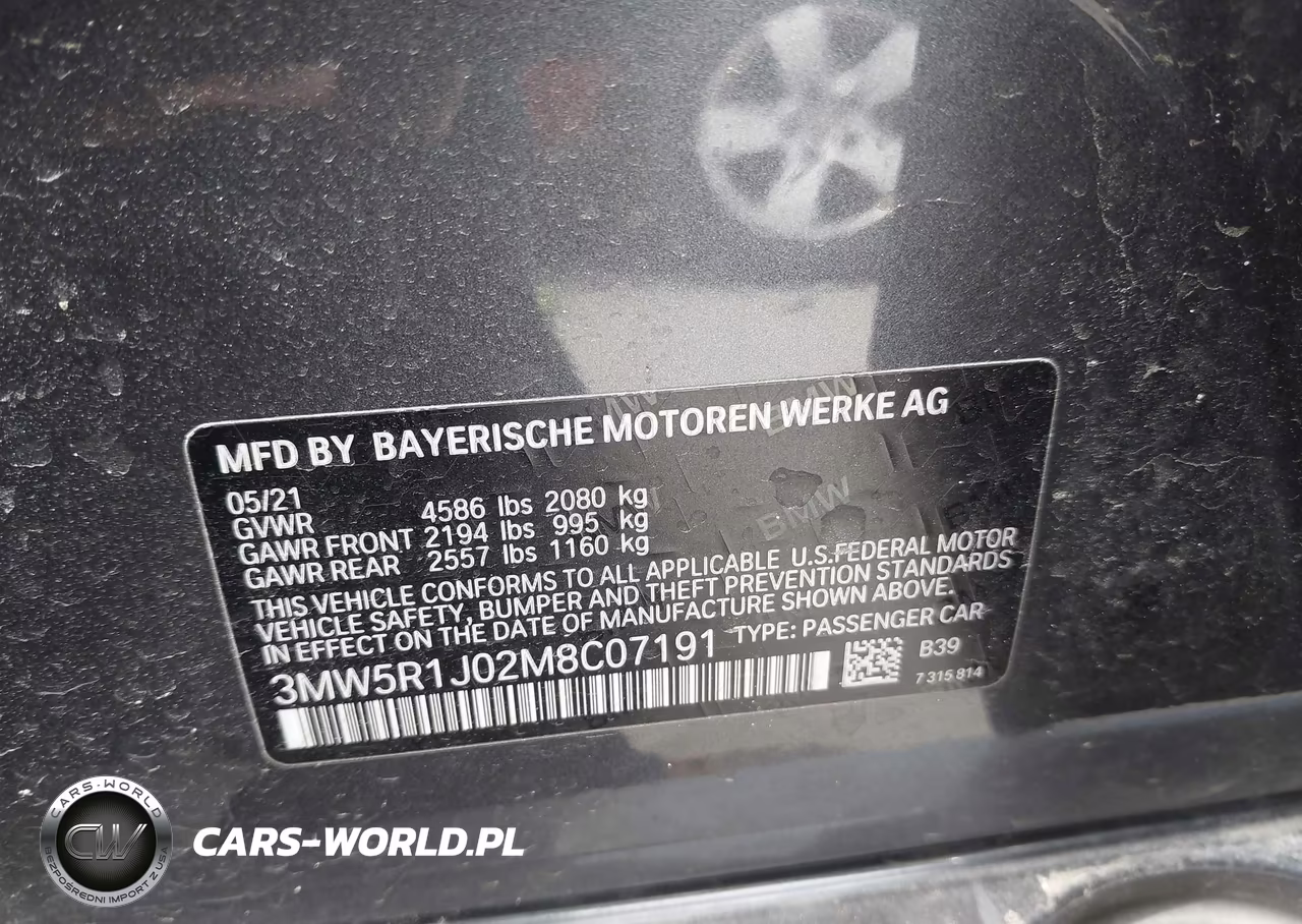 2021 BMW 3 Series 330I VIN:3MW5R1J02M8C07191 - 9