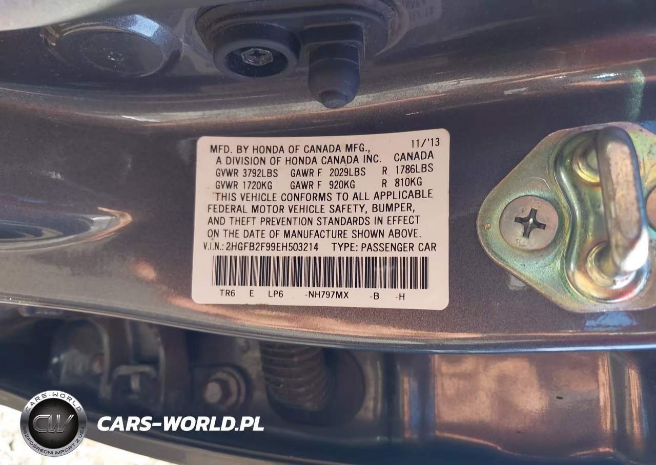 2014 Honda Civic Ex-L VIN:2HGFB2F99EH503214 - 9