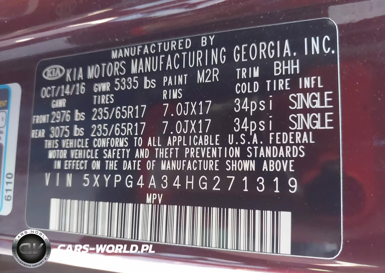 2017 Kia Sorento 2.4L Lx VIN:5XYPG4A34HG271319 - 9