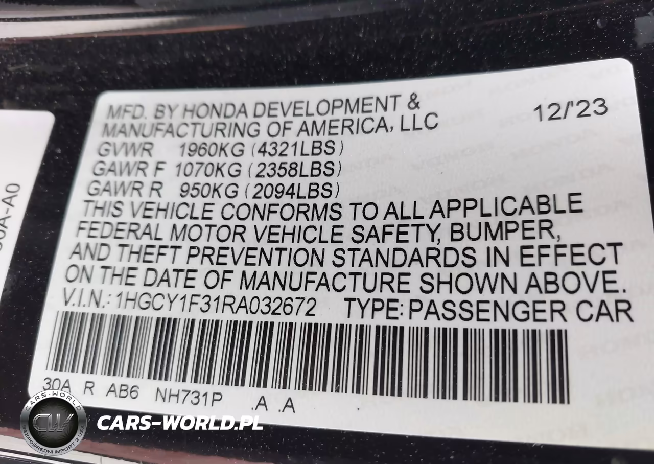 2024 Honda Accord Ex VIN:1HGCY1F31RA032672 - 9