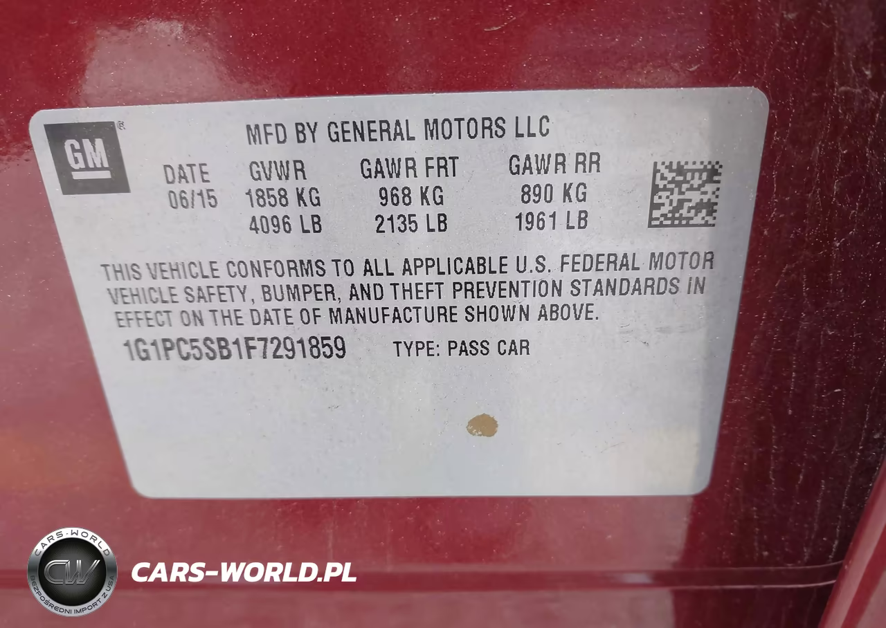 2015 Chevrolet Cruze 1Lt Auto VIN:1G1PC5SB1F7291859 - 9