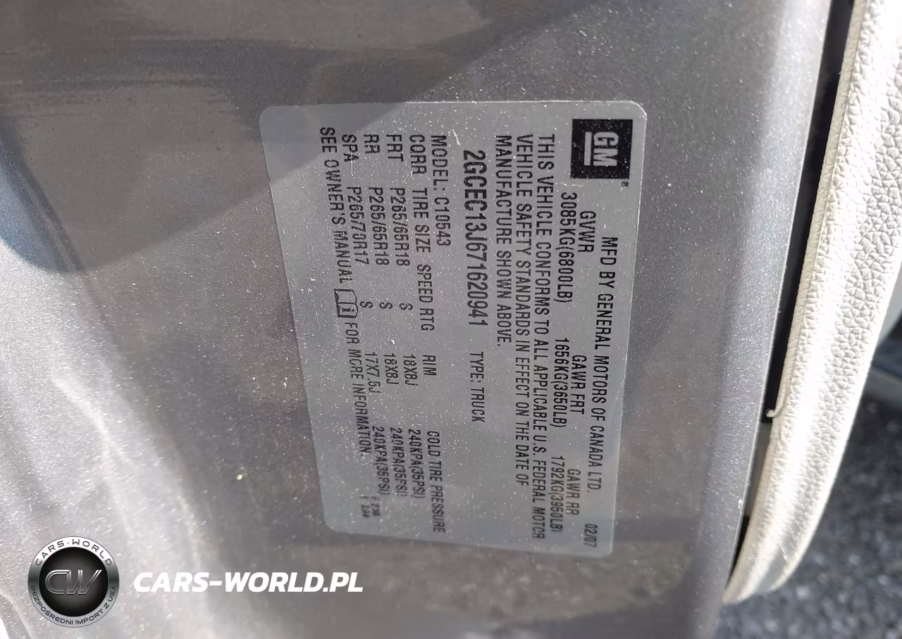 2007 Chevrolet Silverado 1500 Lt2 VIN:2GCEC13J671620941 - 9