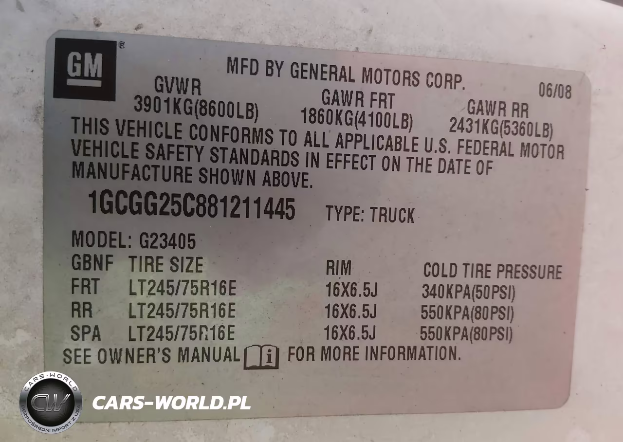 2008 Chevrolet Express Work Van VIN:1GCGG25C881211445 - 9