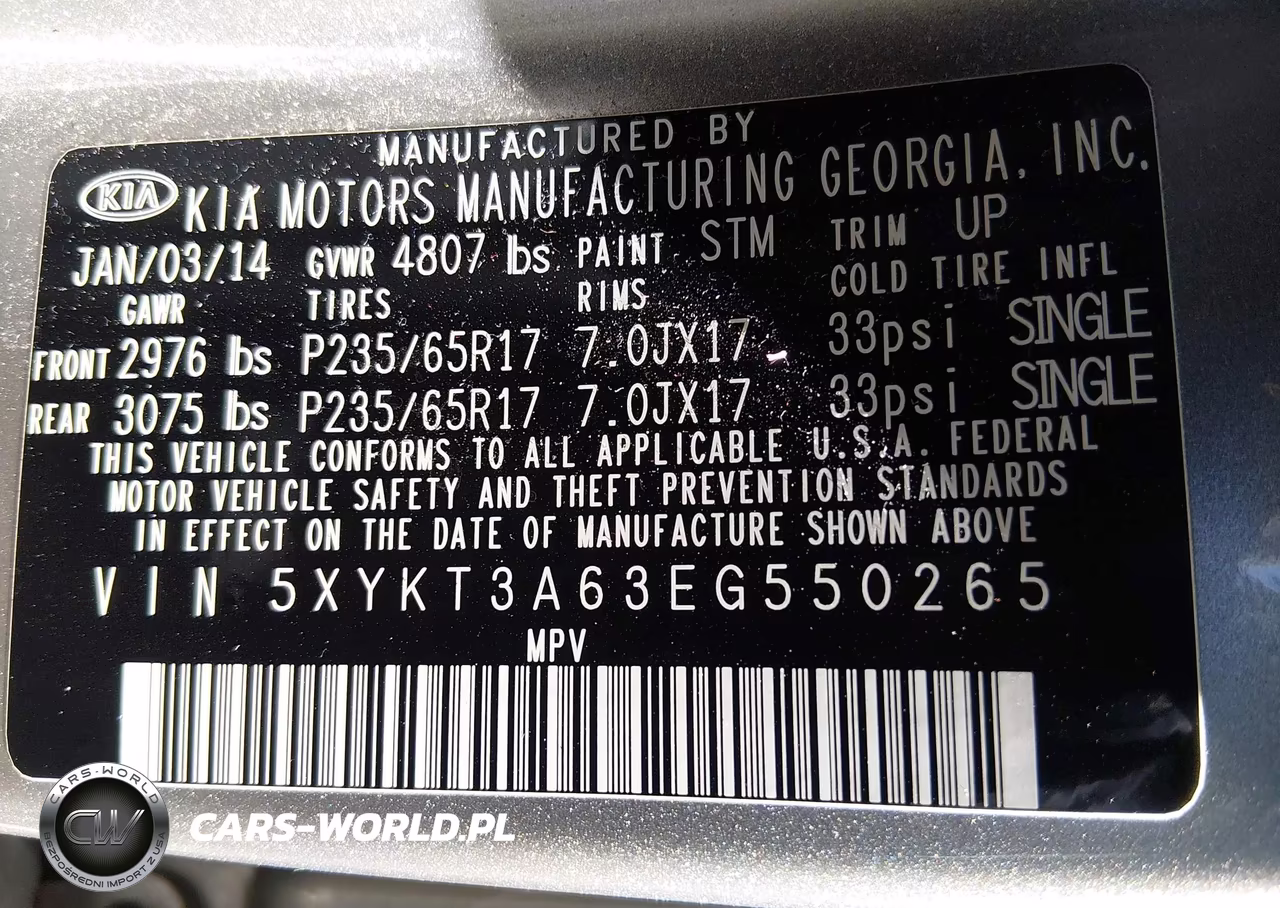 2014 Kia Sorento Lx VIN:5XYKT3A63EG550265 - 9