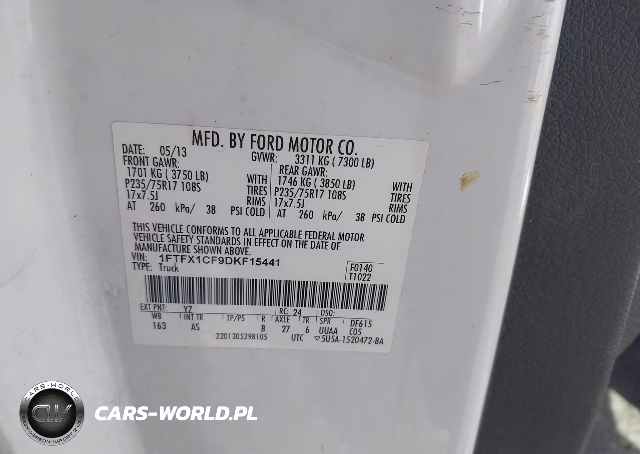 2013 Ford F-150 Xl VIN:1FTFX1CF9DKF15441 - 9