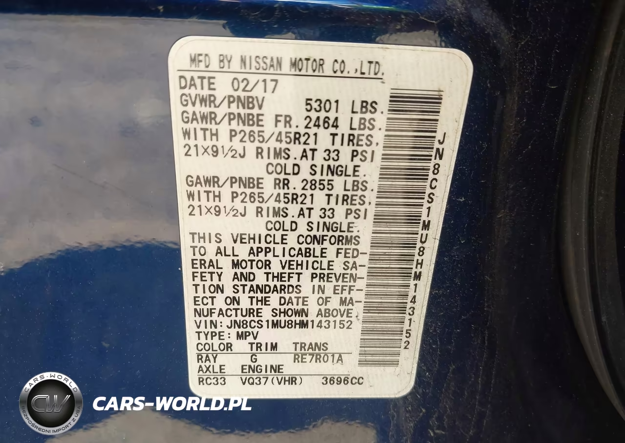 2017 Infiniti Qx70 VIN:JN8CS1MU8HM143152 - 9